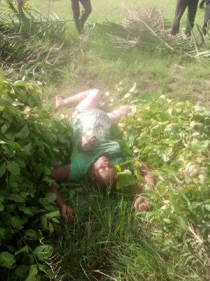 Mama's lifeless body lying the bush