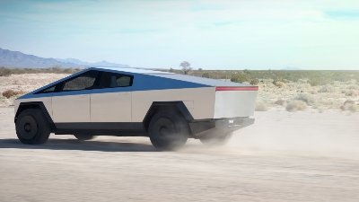The Cybertruck can go from 0-60mph in under three seconds. Pic: Tesla