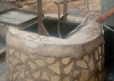 The well in which the male twin babies were found dead