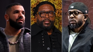 Drake, Questlove and Kendrick Lamar. Getty Images, AP