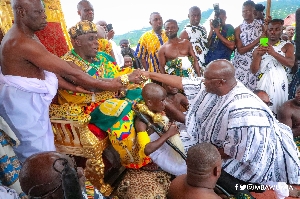 Bawumia exchanging greetings with Okyenhene