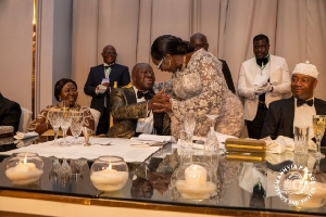 Lady Julia paying homage to her husband Otumfuo Osei Tutu II