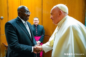 Dr Mahamudu Bawumia and Pope Francis