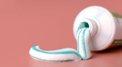 Toothpaste squeezed out of a tube