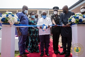 President Nana Addo Dankwa Akufo-Addo  inaugurating the virtual medical centre for the police service