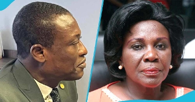 L-R: Special Prosecutor Kissi Agyebeng and former Sanitation Minister Cecilia Dapaah