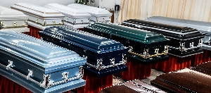 Caskets on display for sale