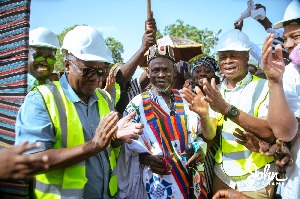 Mr Mahama at the sod-cutting event