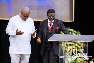 Archbishop Charles Agyinasare and John Mahama