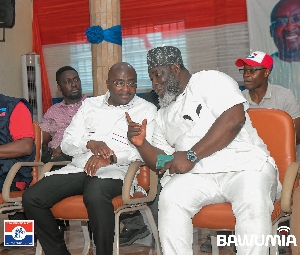Dr Mahamudu Bawumia (L) with Chairman Buga Buga (R)