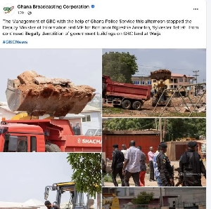 GBC  bungalows being demolished at Weija