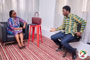 Adjoa Obuobia Darko-Opoku being interviewed