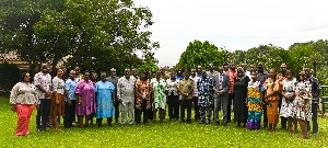 Participants in a group photograph after the workshop at Aburi in the Eastern Region