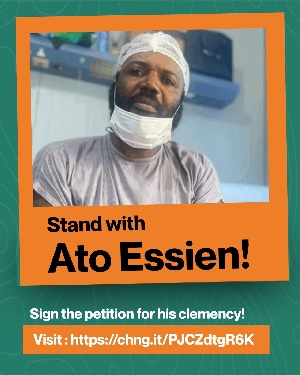 Frailed Ato Essien on his  hospital bed