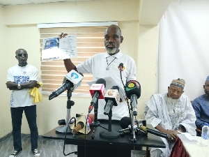 Mr. Anthony Mensah addressing journalists in Accra