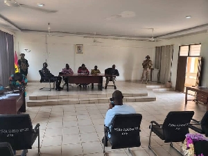 Miners at the meeting with the DCE