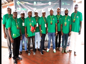 Executives of the Association in a pose after the launch in Cape Coast