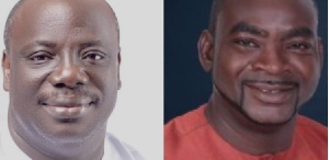 Member of Parliament for Kpandai, Mathew Nyindam and  NDC parliamentary candidate, Daniel Nsala Wakpal.
