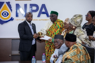 Anlo Dukor Council pays courtesy call on the Chief Executive of the National Petroleum Authority (NPA), Godwin Kudzo Tameklo ESQ