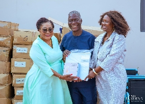 First Lady Lordina Mahama (L)