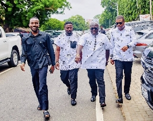 Julius Debrah walking tothe funeral in Accra