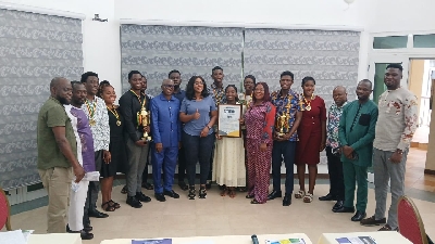 The MP in a group photograph with the students