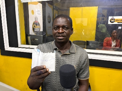 Samuel Addo in Class FM studio