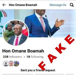 Defence Minister's fake Facebook account