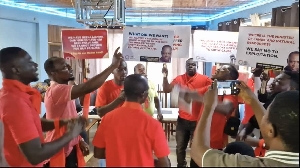 Dismissed workers of Health Gold demonstrating over severance