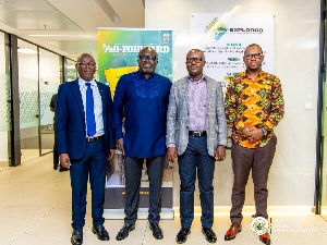 Energy Minister with GNPC management on his tour