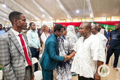 Volta Regional Minister James Gunu in white fugu