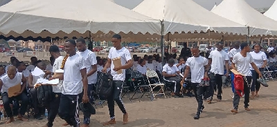 Recruits undergoig screening in Ashanti Region