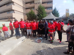 Survivors commerating the day in Accra