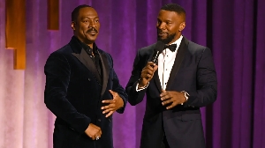 Kevin Winter/Getty Images (Pic): Eddie Murphy and Jamie Foxx speak onstage during the Academy Of Motion Picture Arts And Sciences' 11th Annual Governors Awards