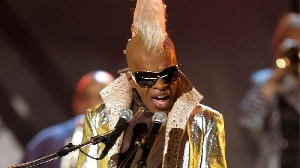 Sly Stone performs at the Grammy Awards in Los Angeles in 2006. Pic: AP