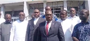 Sammy Awuku adressing the press after the ruling