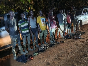 10 suspects arrested for masquerading as members of an Anti-Galamsey Task Force