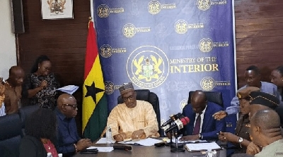 Interior Minister and Eeducation  Minister signing the MoU in Accra