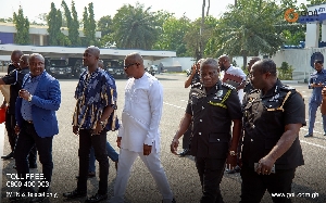 GOIL CEO being welcomed by IGP to police headquarters