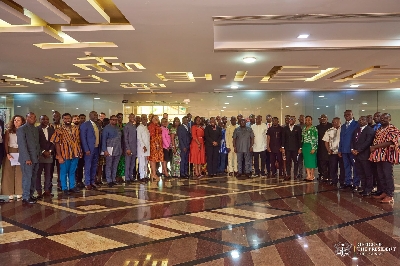 Members of the group in a photograph with Chief of Staff
