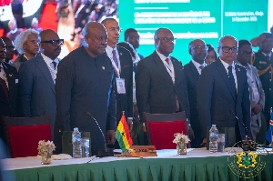 President JD Mahama (far left)