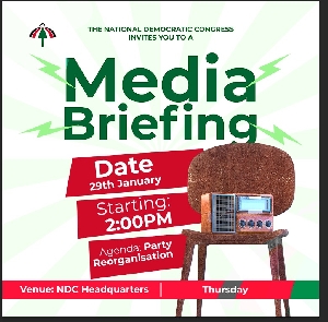 NDC speaks on reorganisation tomorrow