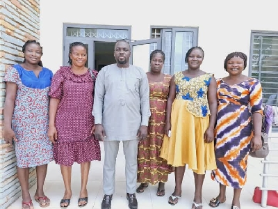 Nketia Safo, the Municipal Chief Executive (MCE) for Krachi East with the leadership of the Hairdressers and Tailors Association