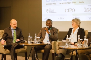 Dr. Glenn Kwabena Gyimah speaking at the sidelines of COP29 conference