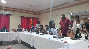 A scene from a two-day capacity building workshop for journalists from the Volta and Oti Regions organised by FNBSPH at UHAS, in partnership with WOMEC