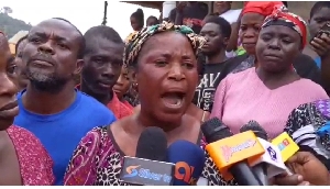 Angry residents of  Mpatuam in the Ashanti Region