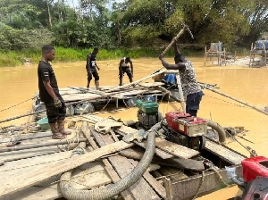 NAiMOS dismantling the illegal mining equipment