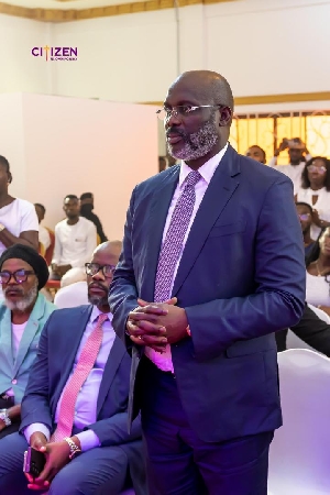 Former Liberian President George Weah at Citizens Fellowship Church founded by Rev Azigiza