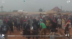 Angry resident demonstrating