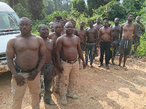 Illegal miners arrested during the NaiMOS operation in Ashanti Region